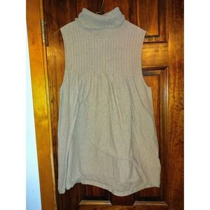 Old Navy Sleeveless Turtleneck Sweater Tunic Top Beige XL